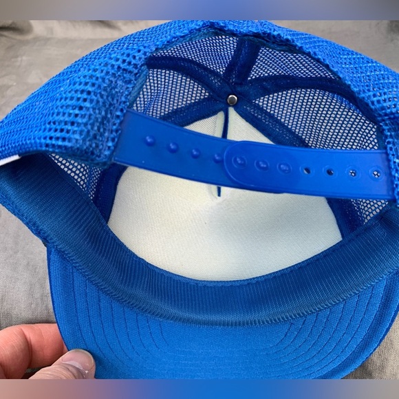 Vintage Floyd’s Marathon Oil Gas Station Blue Snap-Back Trucker Hat Cap Mesh - Picture 3 of 4